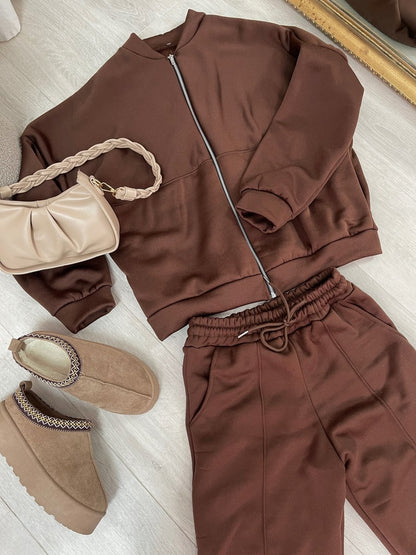 Zip Bomber Jacket and Trouser Co-ord Set