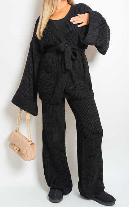 Belted Pocket Knit Co-ord Set