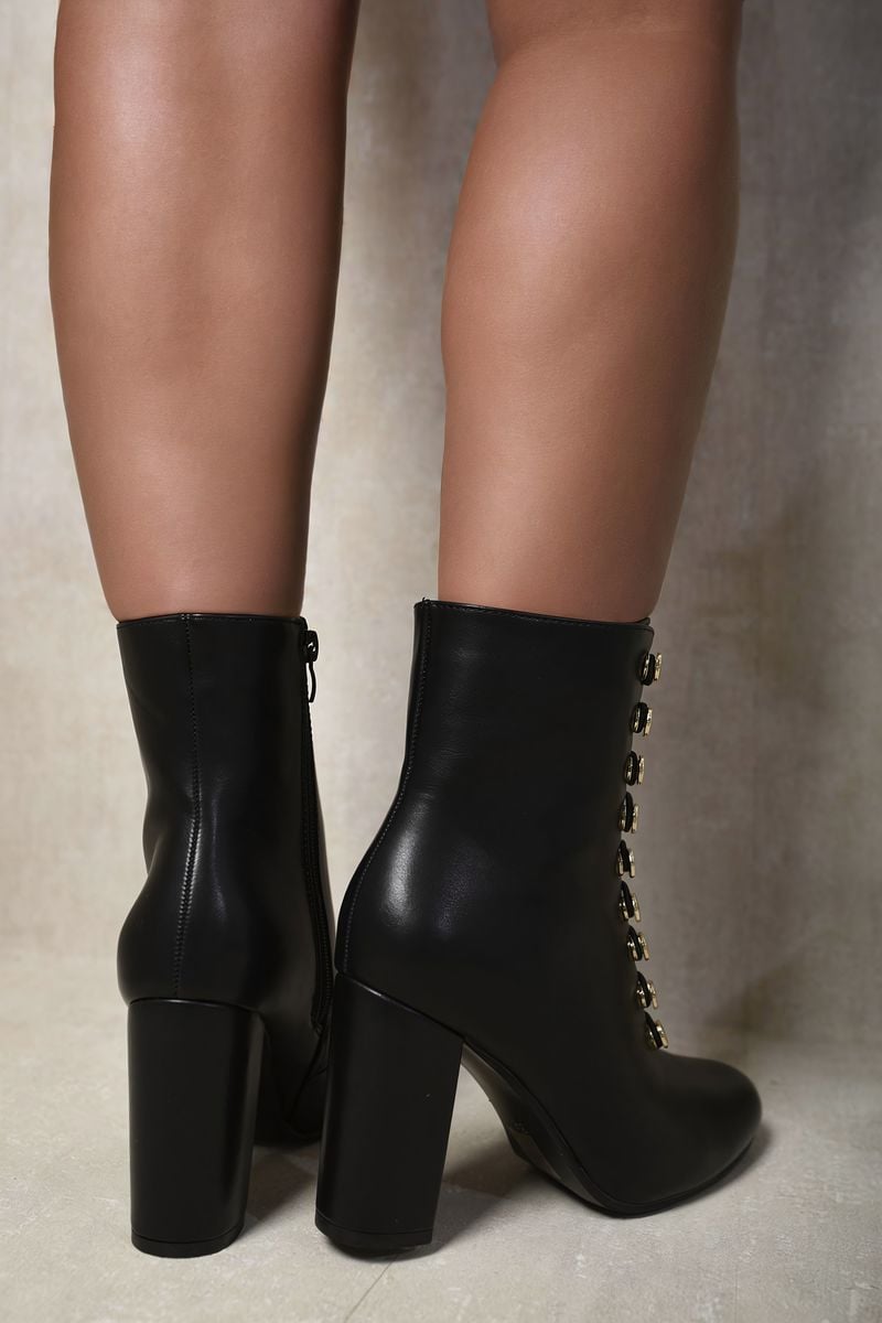 Faux Suede Corset Ankle Boots