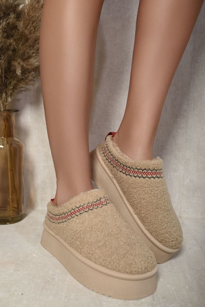 Ankle Cozy Plush Lining Thick Sole Fluffy Slippers