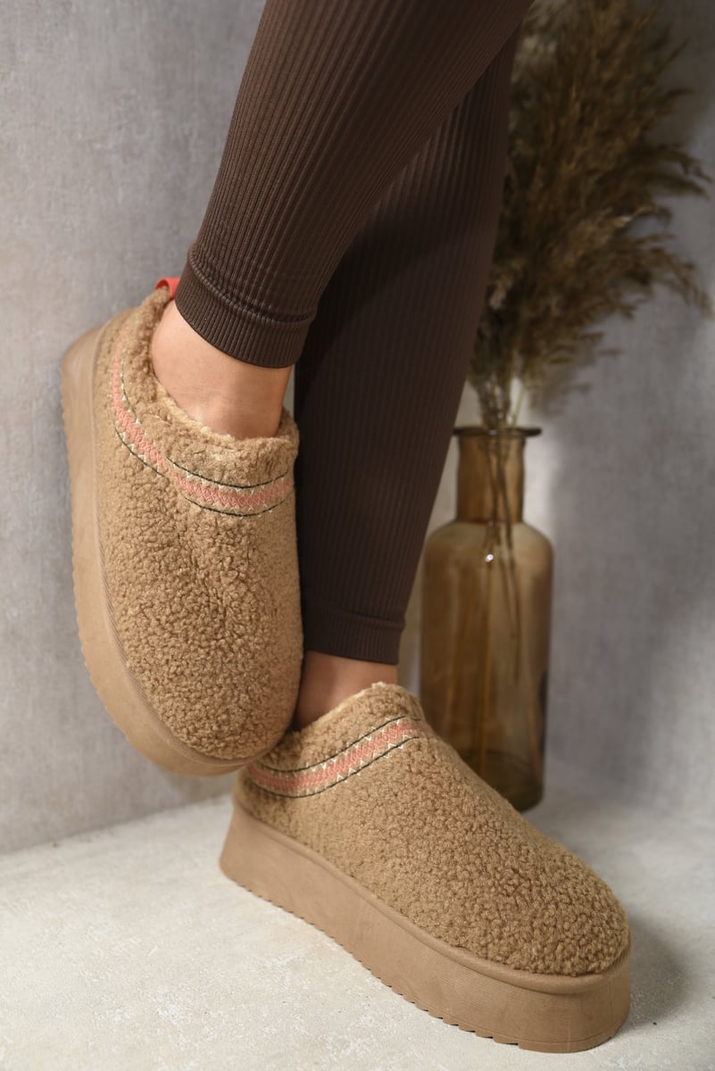 Ankle Cozy Plush Lining Thick Sole Fluffy Slippers