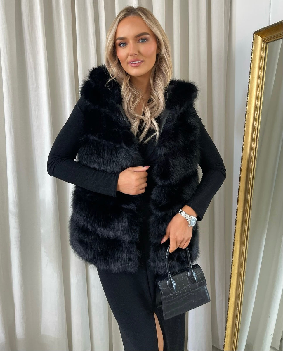 Sleeveless Faux Fur Jacket