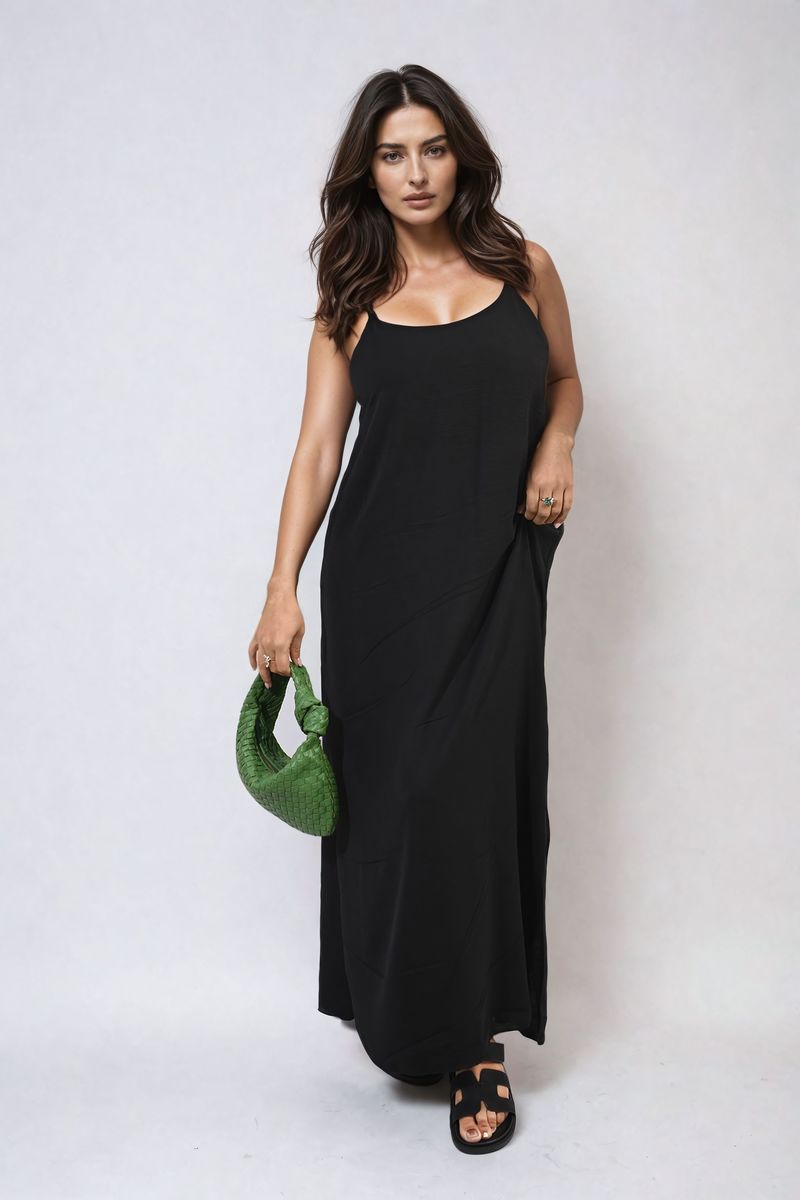 Spaghetti Strap Side Slit Maxi Dress