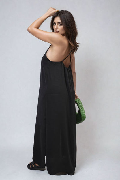 Spaghetti Strap Side Slit Maxi Dress