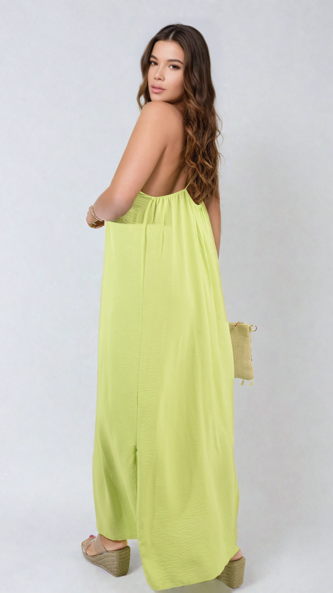 Spaghetti Strap Side Slit Maxi Dress