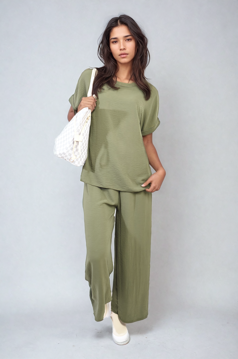 Oversized Top and Wide Leg Trousers Co-ord Set