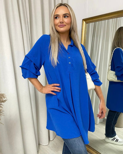 Collared Oversized Mini Dress