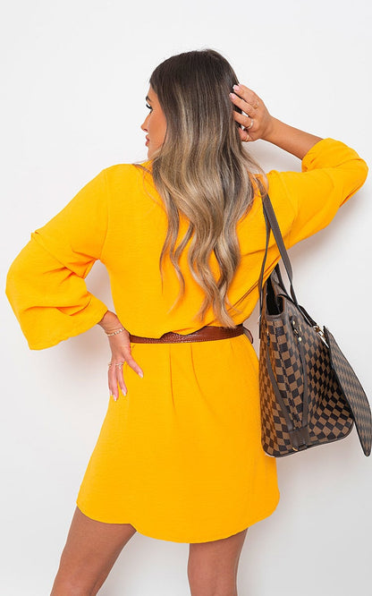 Collared Oversized Mini Dress