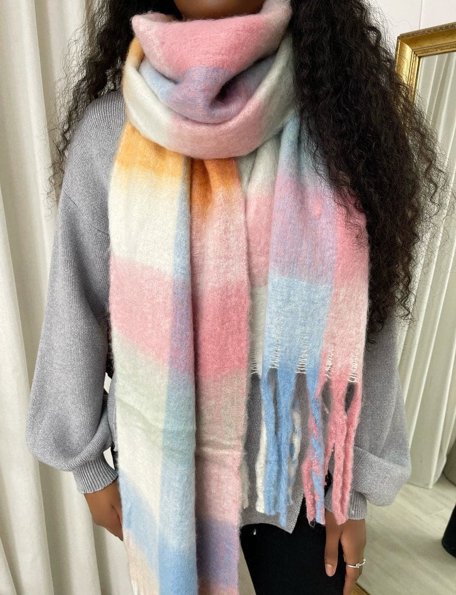 Striped Soft Comfortable Oversized Chunky Scarf