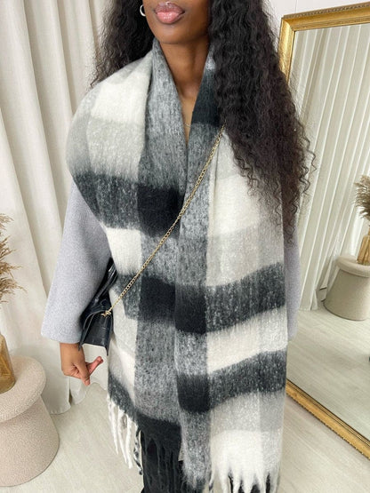 Striped Soft Comfortable Oversized Chunky Scarf