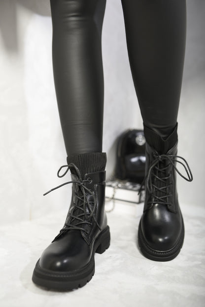 Platform Lace Up Ankle Boots