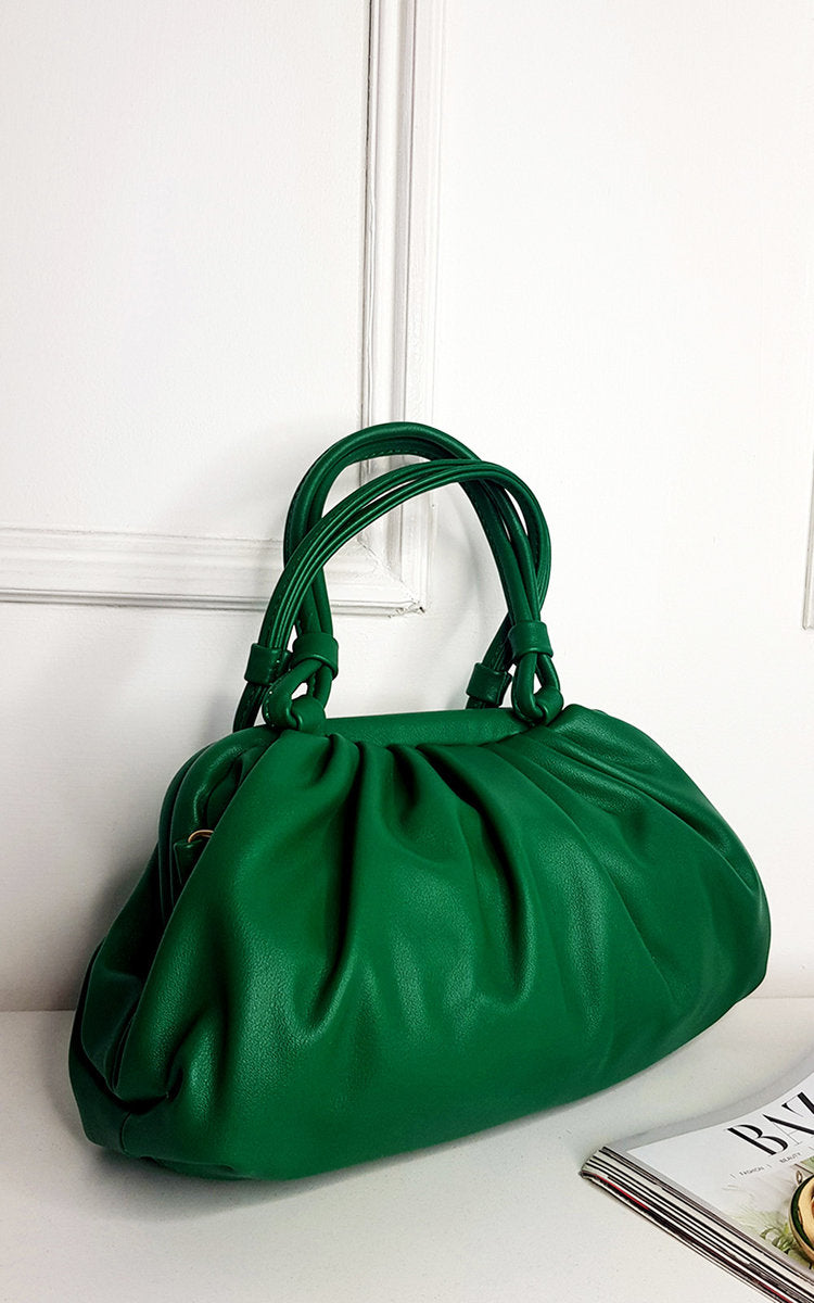 Faux Leather Bag with Handle Detail