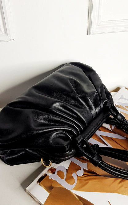 Faux Leather Bag with Handle Detail