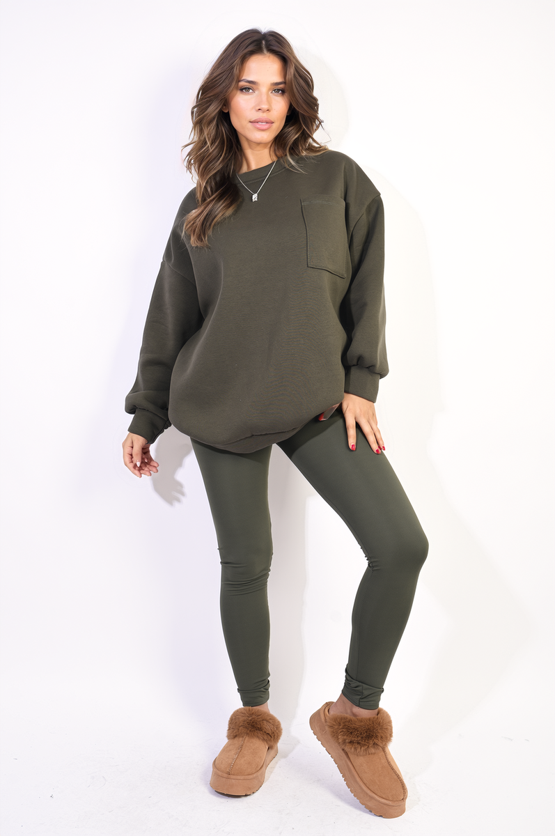 Oversized Pocket Sweatshirt and Leggings Co-ord Set