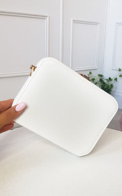 Faux Leather Box Clutch Bag