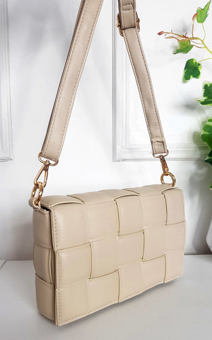 Padded Shoulder Bag with Chain Detail