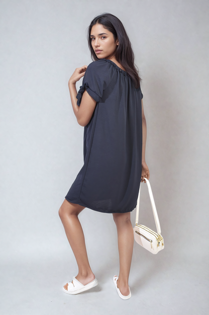 Knot Cuff Off Shoulder Mini Dress