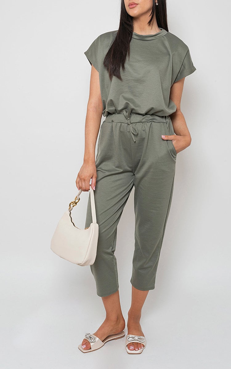 Short Sleeve Boxy Lounge Wear Co-ord Set