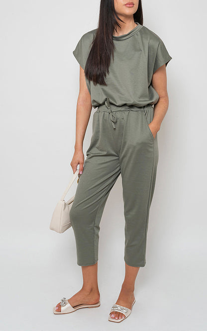 Short Sleeve Boxy Lounge Wear Co-ord Set